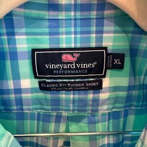 Vineyard Vines Casual Button Down Shirt Blue and Green